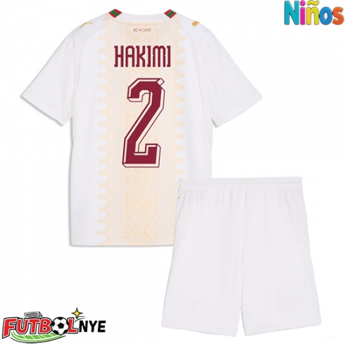 Camiseta Marruecos Achraf Hakimi #2 Visitante Equipación para niños Mundial 2026 manga corta (+ pantalones cortos)